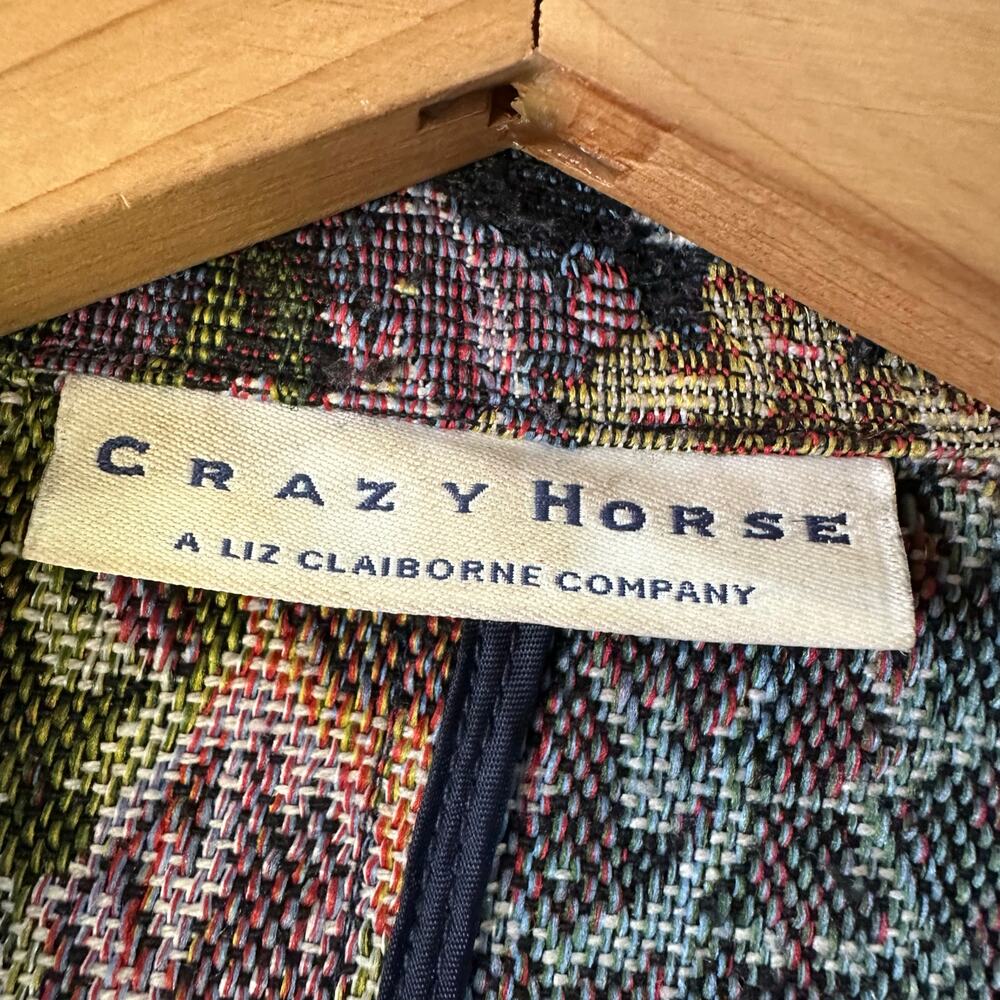 Crazy Horse by Liz Claiborne Vintage Unlined Floral Tapestry Blazer XL - Picture 4 of 9